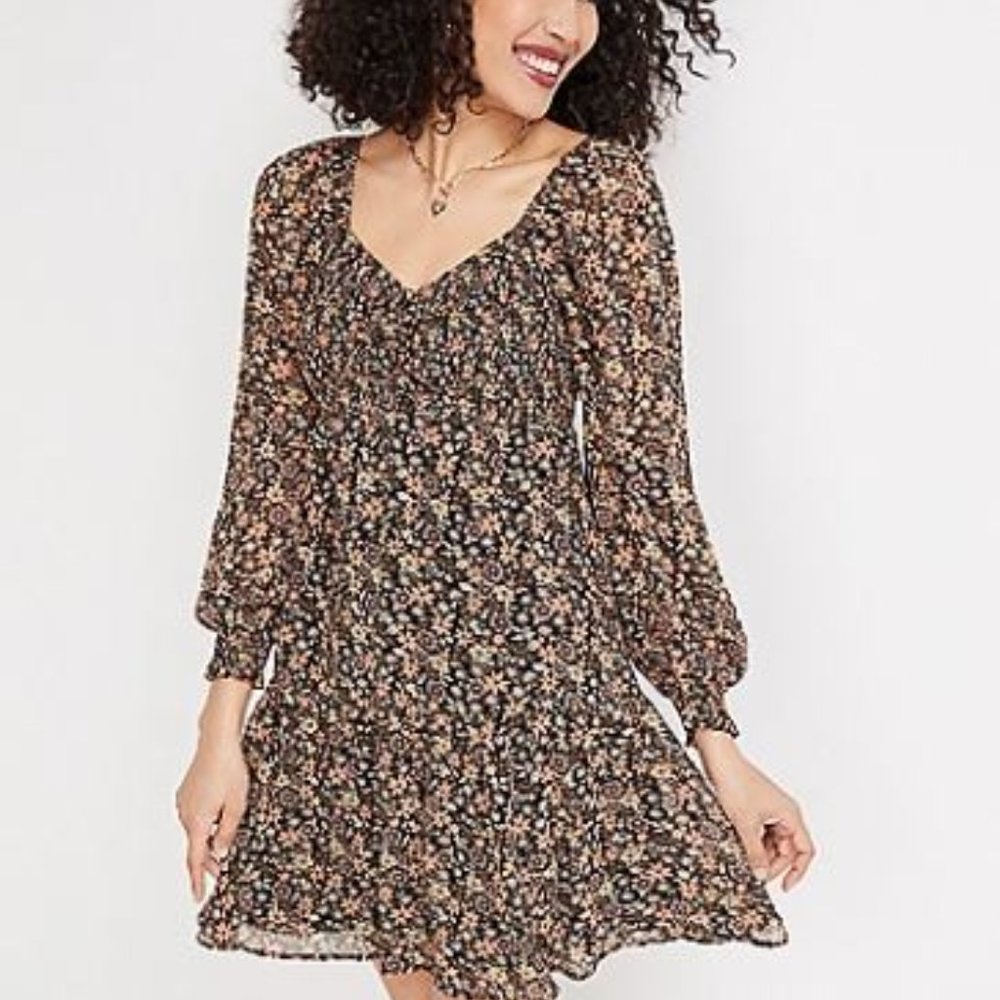 Maurices Floral Smocked Bodice Babydoll Dress - XXL